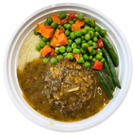 FROZEN: Lentil Loaf with Cremini Gravy and Mashed Potatoes